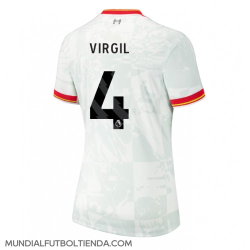 Camiseta Liverpool Virgil van Dijk #4 Tercera Equipación Replica 2024-25 para mujer mangas cortas